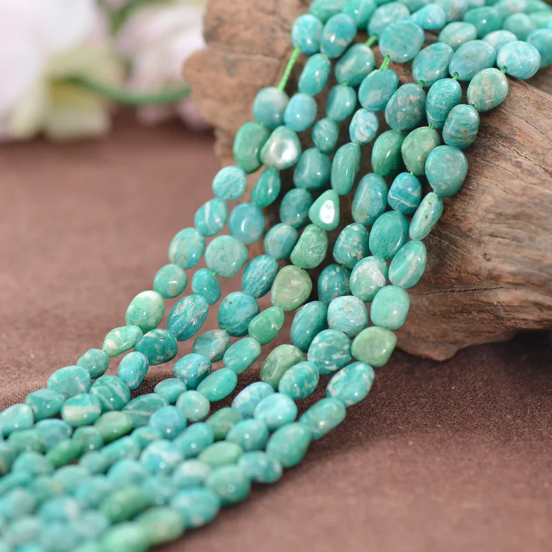 

Joanlyn Natural Amazonite Chips NOT Dyed Greenish-Blue Color 5x7mm/7x9mm 15 Inch Strand AM34