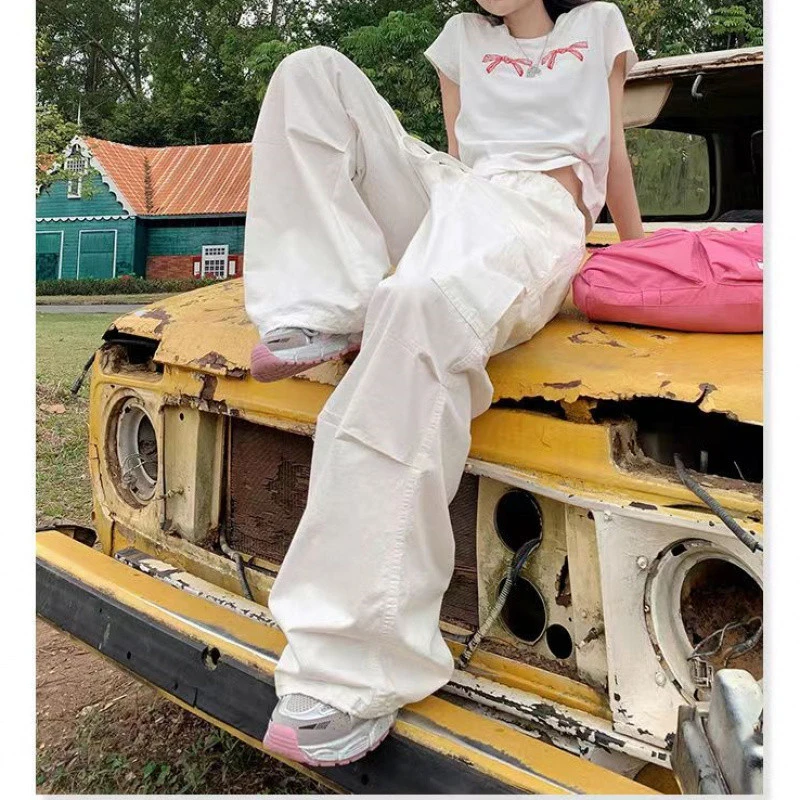 Pantalon Cargo pour femmes, fermeture éclair, coupe droite, en coton, élégant, urbain, Social, Anti-rides, confortable pour le bureau professionnel OL