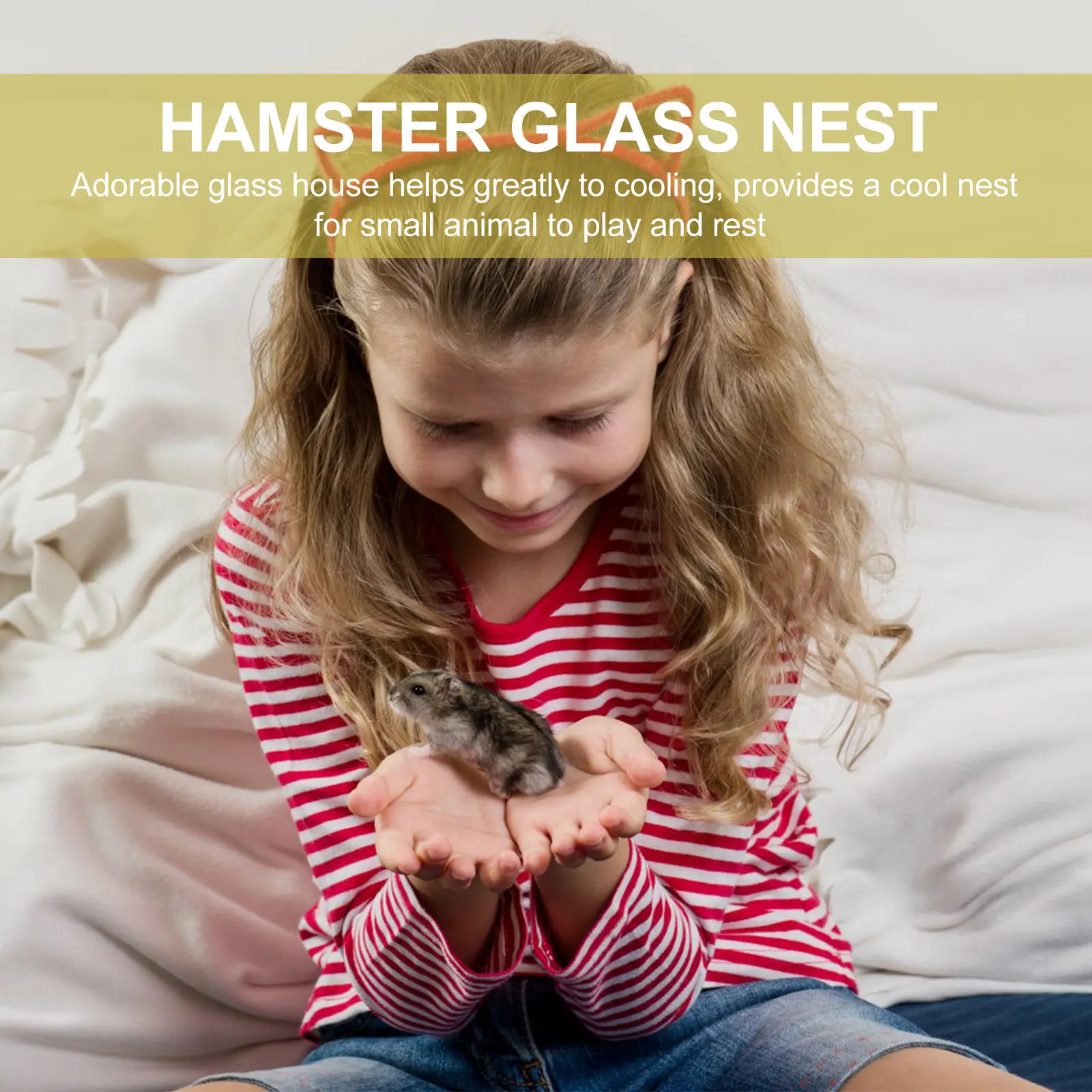

Hamster Glass Cooling Nest Small Pet Cooling Bed Summer Nest for Chinchilla Guinea Pig Pet Supplies Hamster Bed
