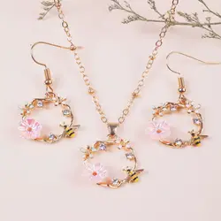 3 simple temperament senior animal bee flower earrings necklace set ladies fashion set holiday travel leisure ball set