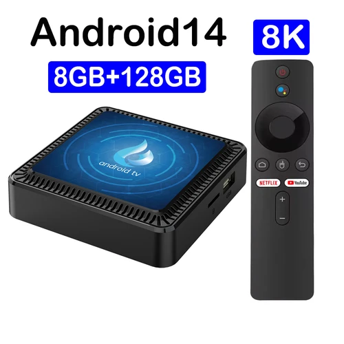 Q17 Smart TV Box 5G Wifi Android 14 TV Box Quad Core Allwinner H313 64GB 128GB decodificador asistente de Google reproductor multimedia Netflix