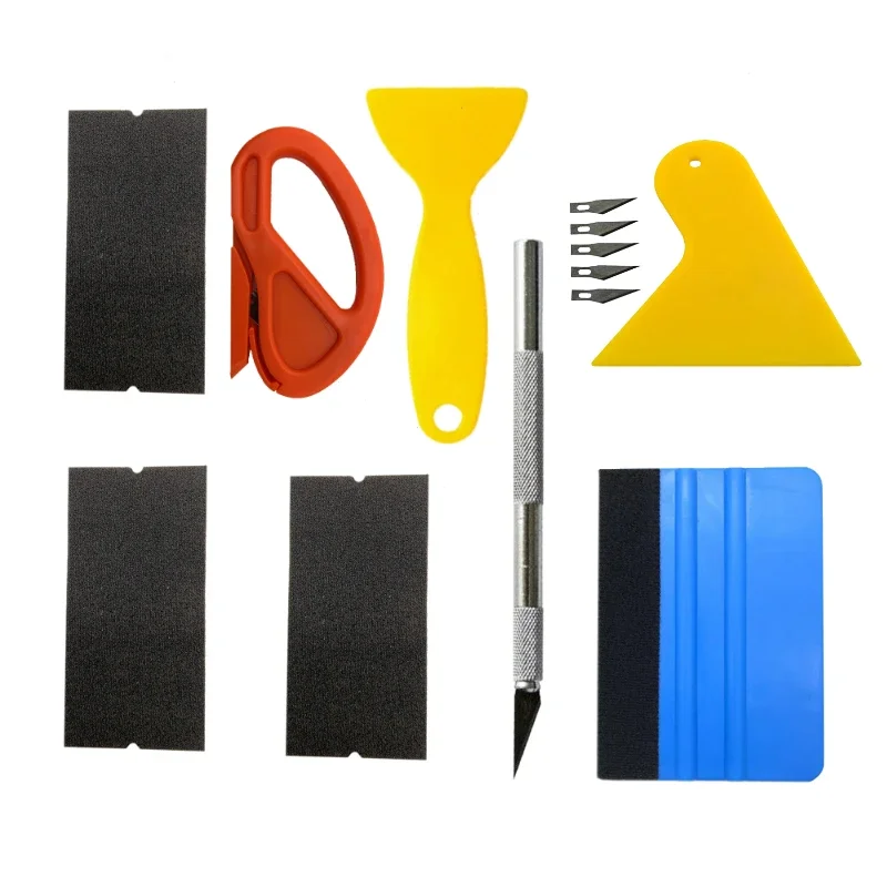 Nieuwe Auto Film Wrap Tool Kit Rakel Set Vinyl Schraper Cutter Voor Voertuig Raam Tint Auto Accessoires Inpakgereedschap