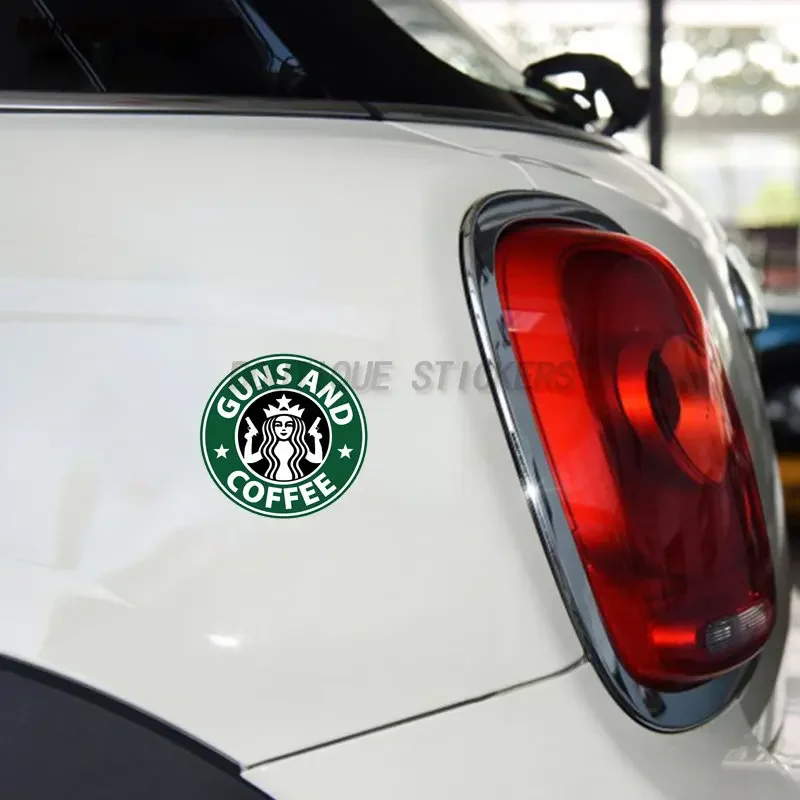 創造的な薪とコーヒーカーのステッカー,防水PVC,楽しい車とオートバイの荷物