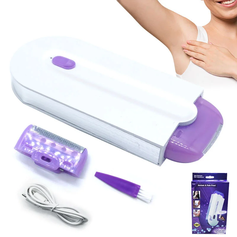 Hair Remover Smooth Touch Removal Painless Light Safely Sensor Shaver Women Laser Epilator 2 In 1 Usb Rechargeable Portable