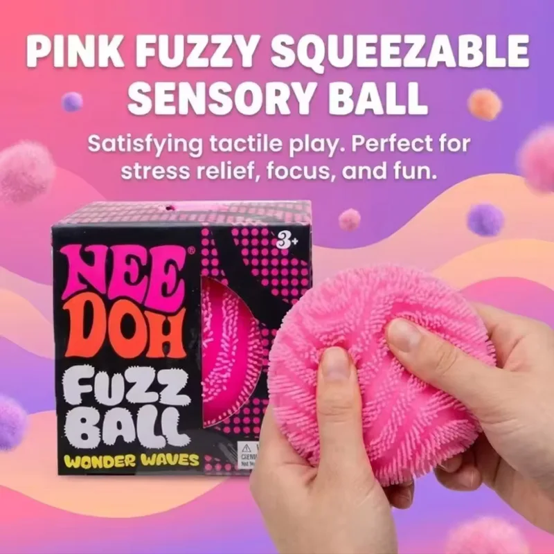 NeeDoh Fuzz Ball Blind Box Collection Desktop Decor Stress Relief Toys Ideal for Anxiety Sufferers Fun Soft Squeeze Fidget Ball