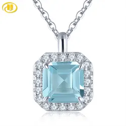 Natural Sky Blue Topaz Sterling Silver Pendants 4 Carats Genuine Light Blue Gemstone Pure Clean Quality S925 Fine Jewelrys