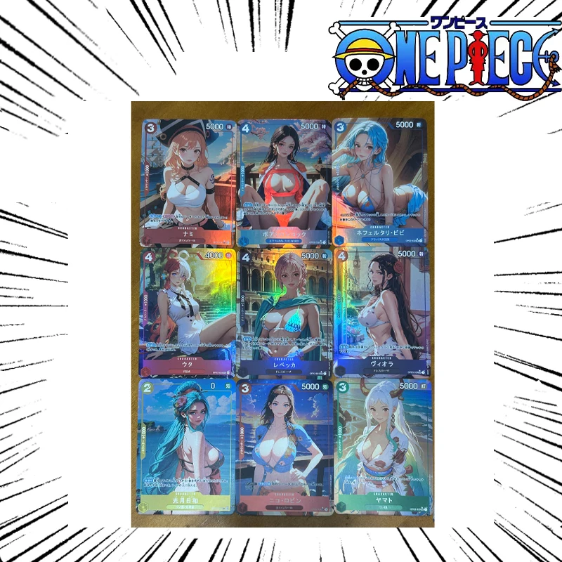 

One Piece Diy Nami Nico Robin Boa Hancock Self Control Collect Signature Trading Flash Card Anime Cartoon Gift 63*88mm