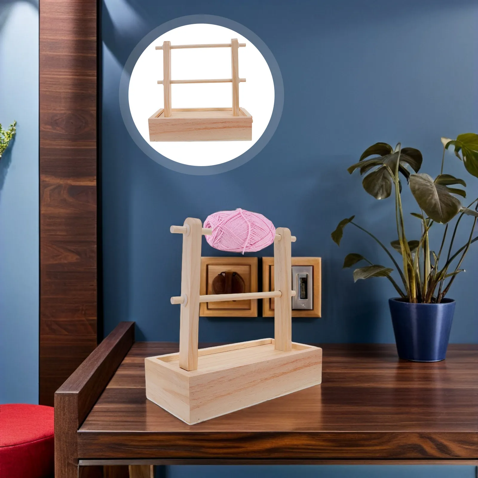 

Набор из 2-х двухъярусных деревянных подставок для пряжи: эффективный органайзер для хранения пряжи для вязания и кроше, интегрированный инструмент