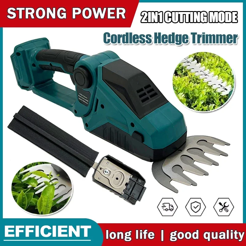

Cordless Hedge Trimmer 2-in-1 Mini Handheld Electric Grass Shears Operated Shrubbery Trimmer for Garden For Makita 18V Battery