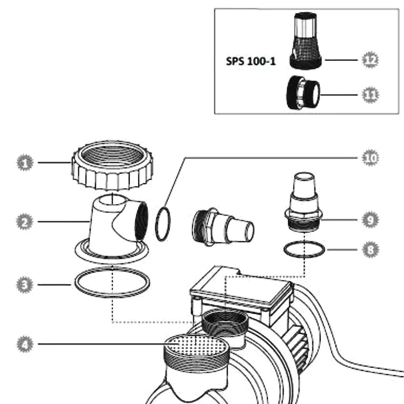  Swimming Pool Pump Adapter Outlet For SPS100 SPS75 SPS50 SPS25 Pool Accessories