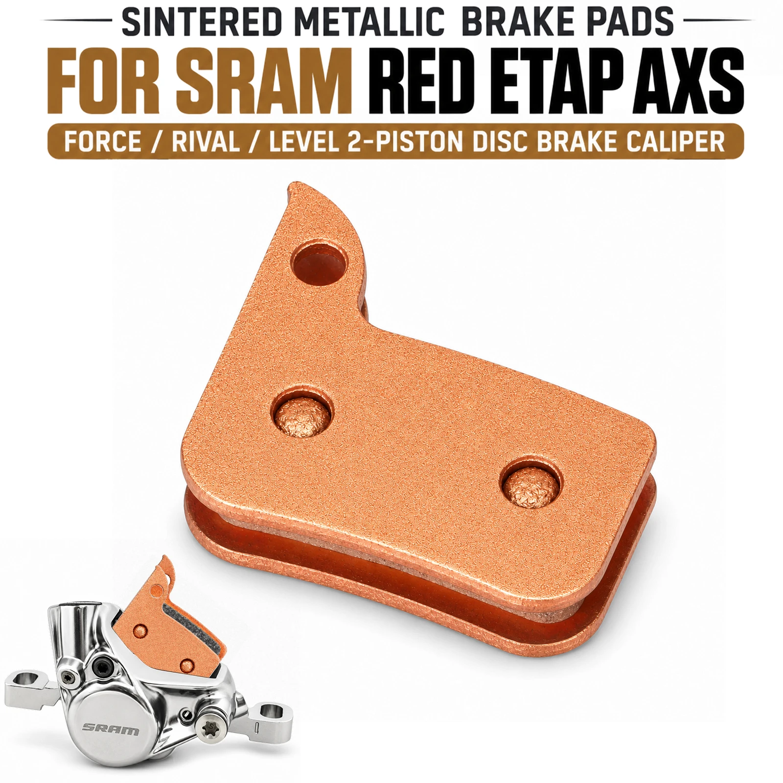 Bicycle Disc Brake Pads for SRAM RED eTap AXS Force Rival Apex AXS Level Ultimate TLM 2 Piston Hydraulic Brake Calipers