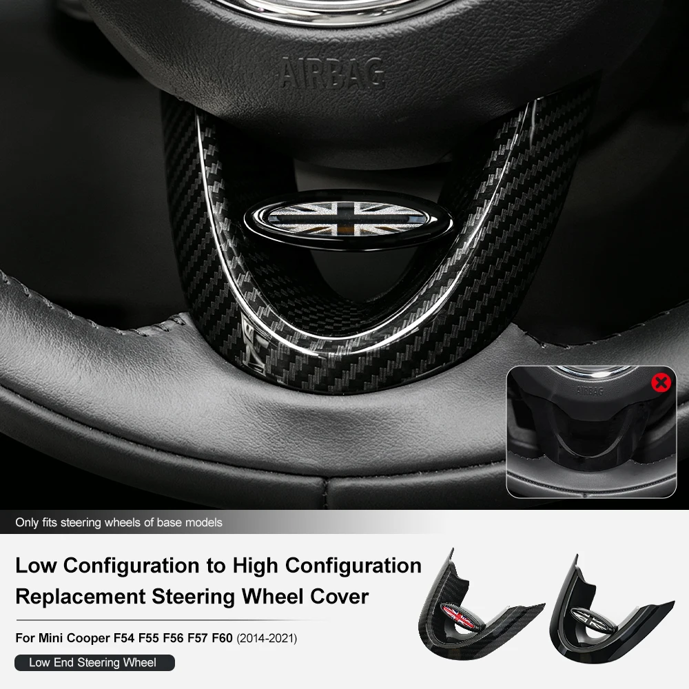 Low Configuration to High Configuration Replacement Steering Wheel Decorative Shell For Mini Cooper F56 F55 F60 F54 2014-2021
