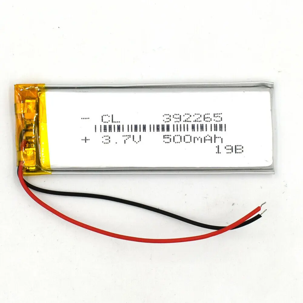 3.7V 500 mAh Polymer Li Lithium Battery Lipo 392265 For GPS Sat Nav Music Player Camera Measuring Reacorder