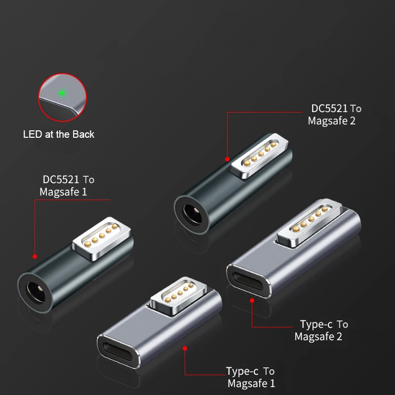 RGEEK USB Type C Magnetic PD Adapter for Magsafe1 Magsafe 2 MacBook Pro Max 5A Fast Charging USB C Female Magnet Plug Converter