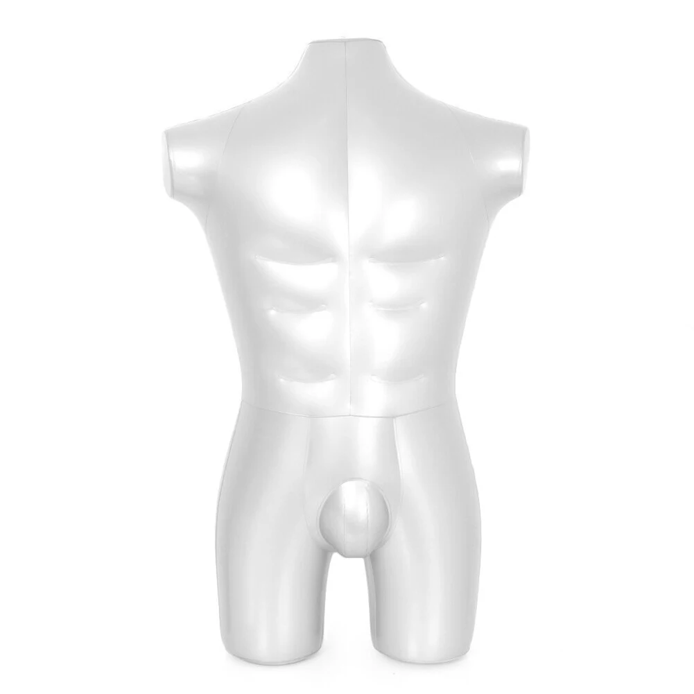 Men's Full Body Inflatable Mannequin Silver Whole Body Inflatable Mannequin Dummy Torso Model Fashion RetailDisplay 84cm Height