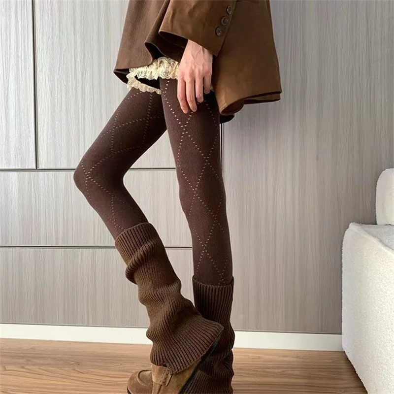 Diamond Lattice Tights High Stretch Rhombus Pattern Mesh Women Pantyhose Fashion Elastic Hosiery