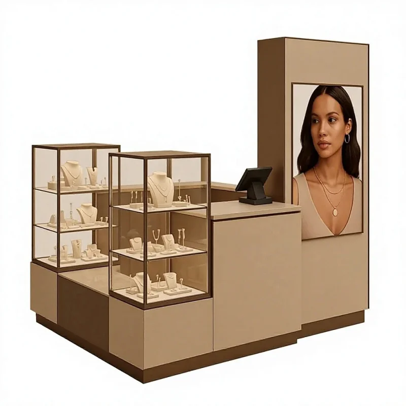 

custom.High End Mall Jewelry Kiosk Display showcase Cabinet Shop Fitting Kiosk Jewelry Design