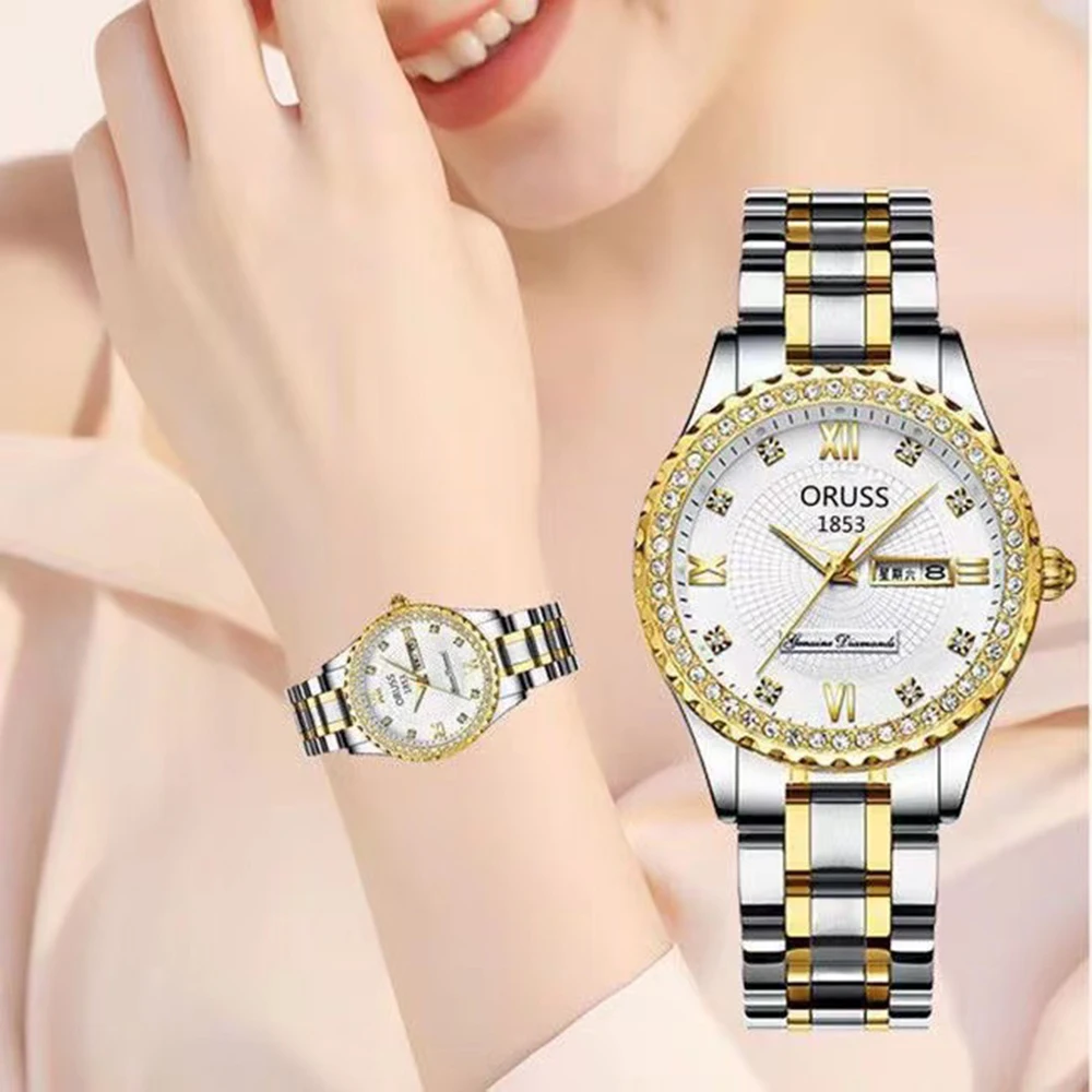 Women Watches Luxury Quartz Watch Classic Steel Band Female Clock Retro Green Crystal Square Necklace Jewelry Ladies Gift Set