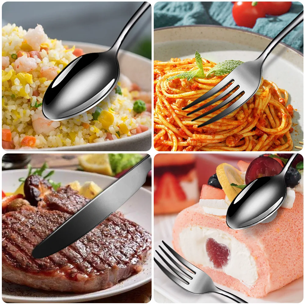 

1010 stainless steel tableware four piece set, 24 piece set, Western style steak knife, fork, spoon gift box set