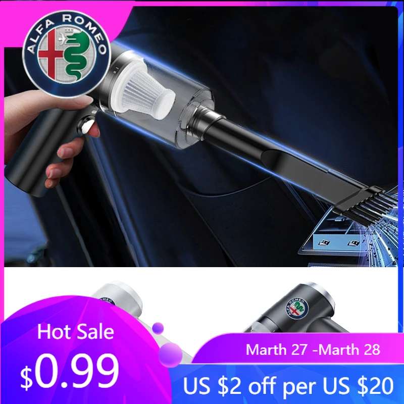 

Портативный беспроводной автомобильный пылесос 9000PA для Alfa Romeo Spider, Giulia, Giulietta, 147, 156, 159, Mito, Stelvio