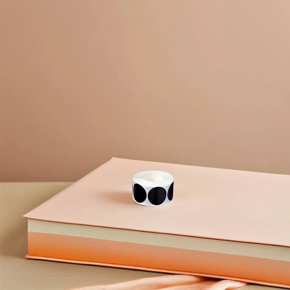 

4 Rolls Black Round Adhesive Stickers Waterproof Permanent Labels for Office School Warehouse Organization Chalkboard Pantry