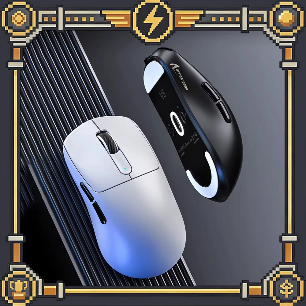 

Беспроводная игровая мышь ATTACK SHARK V5, 3 режима, ультралегкая, с датчиком PAW3950MAX, частота опроса 8 кГц, для ПК, аксессуар для геймеров, подарок