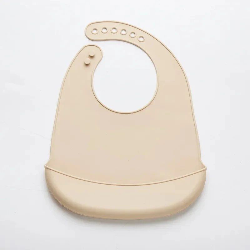 Imagen 7: 1-4 unidades de baberos ajustables e impermeables para bebés, de silicona suave apta para uso alimentario, toalla para la saliva de recién nacidos, paño para la baba de niños