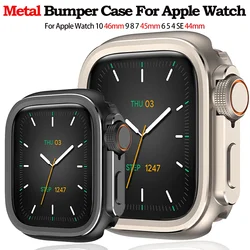 Case for Apple Watch Ultra 3 2 1 series11 10 9 8 7 6 5 4 SE metal cover hard bumper for iWatch full protector black 46mm 44 45mm