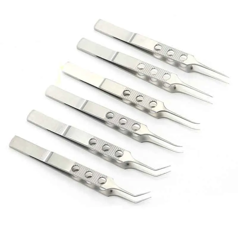 Stainless steel microsurgical forceps double eyelid embedding surgery tool 11cm with hook forceps platform forceps