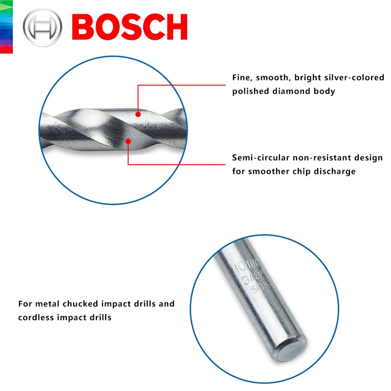 Imagem -05 - Bosch-broca de Impacto de Pedra de Cabeça Redonda Original Broca Elétrica de Cimento Pinça de Metais de Concreto Ferramenta Profissional Pcs Set