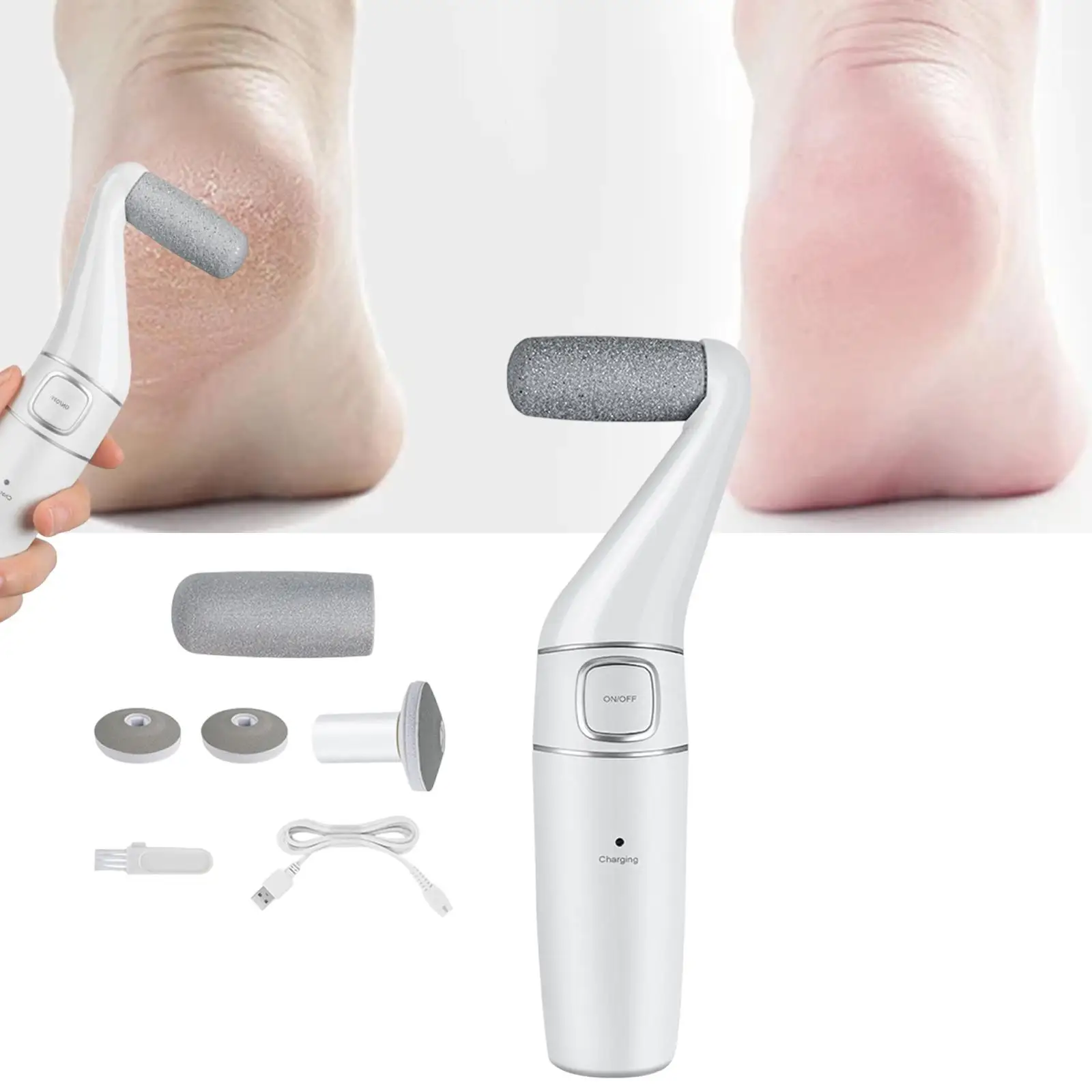 

Callus Remover for Feet 2 in 1 Manicure Scrubber for Hard Cracked Skin Salon