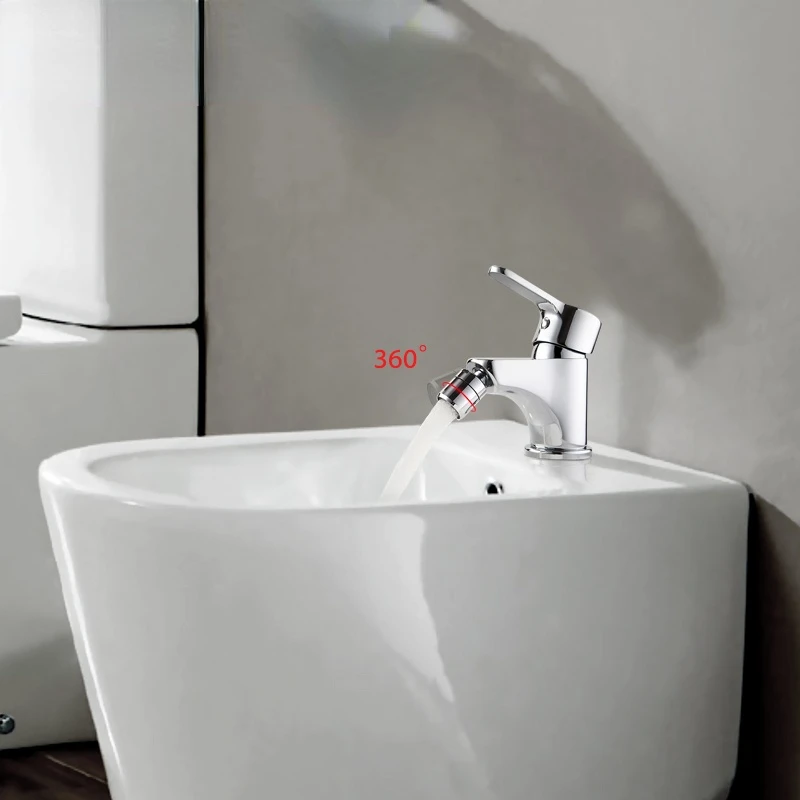 Hot & Cold Faucet Brass Mixer Bidet Faucet Bathroom Single Hole Chrome Finished Deck Mounted Bidet Faucet