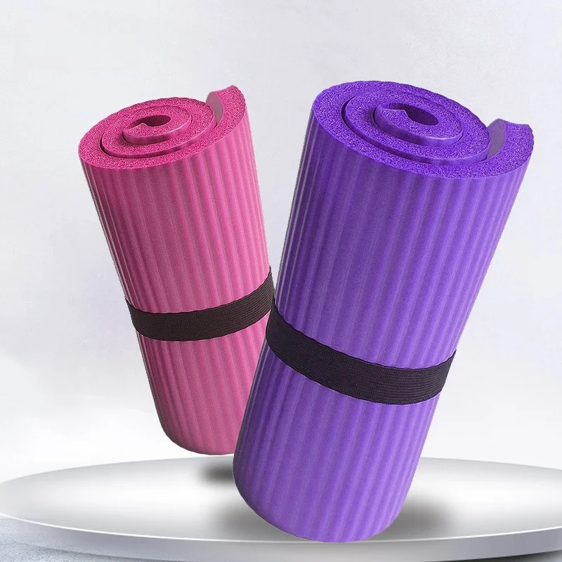 Mata do jogi 60x25 cm, 15 mm, do ćwiczeń w domu, pilatesu, płaska, podpierająca brzuch, do sportów, przenośna, do użytku wewnątrz i na zewnątrz, sprzęt sportowy NBR, profesjonalna. — zdjęcie 4