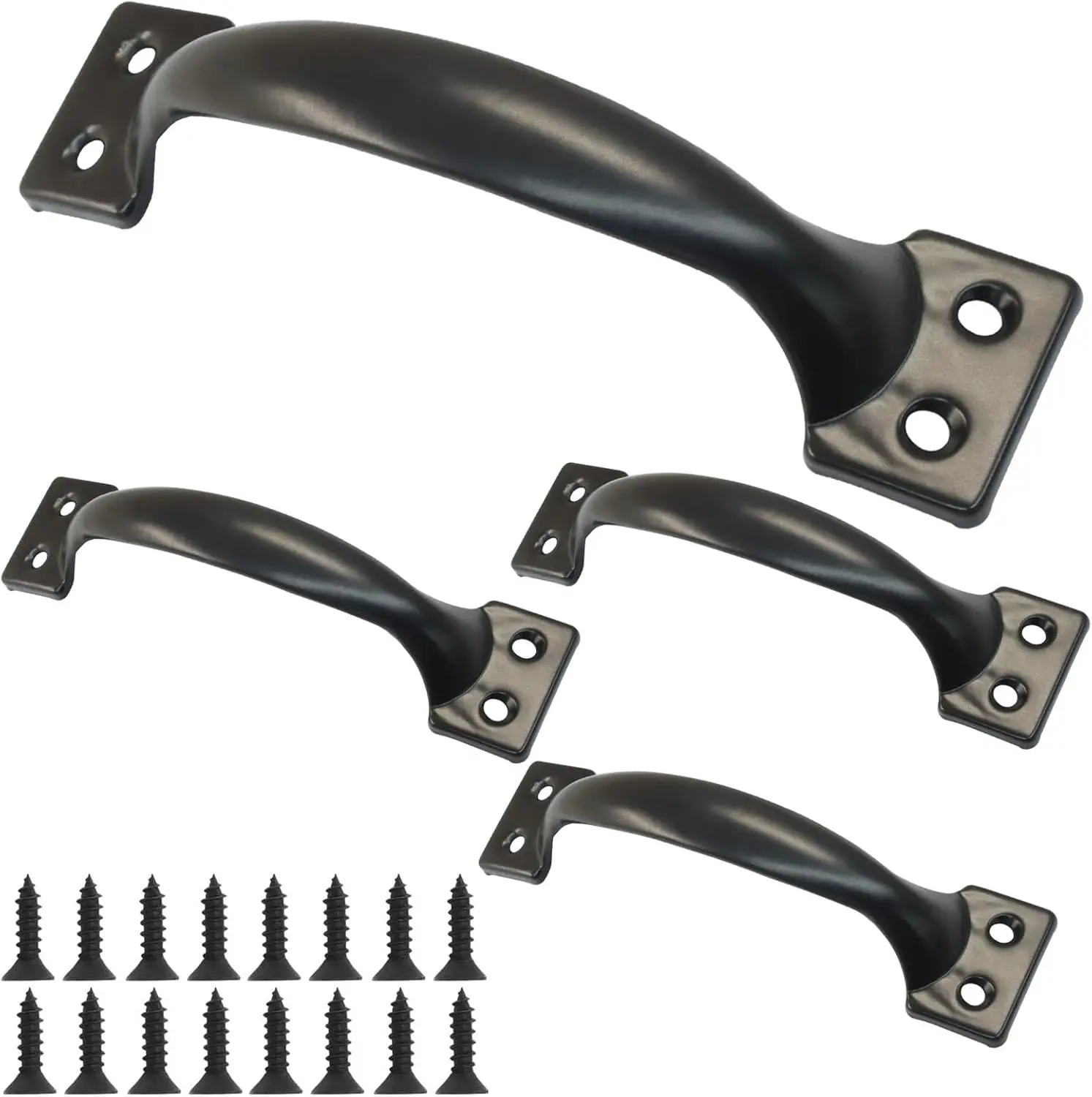 

6 Inch Cabinet Handles, Black Vintage Drawer Pulls, Bow Handle Pulls for Dresser Cabinet Cupboard Suitcase, Pack of 4 - Stable I