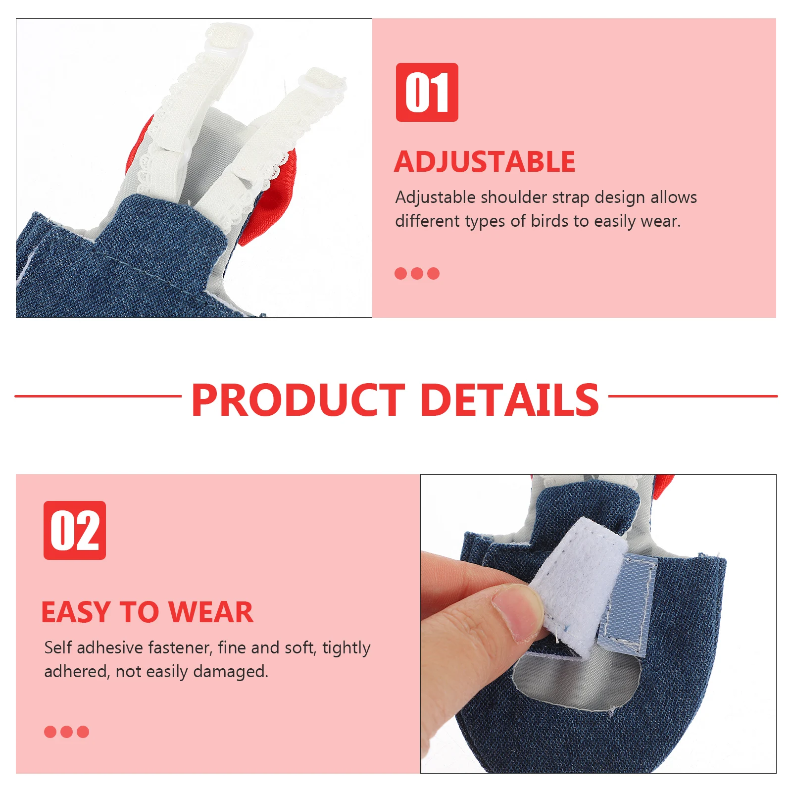 

Parrot Diaper Clothes Cotton Protective Liner Suit Small Bird Flight Suit Diapers for Parakeets Cockatiels Pigeons Adjustable