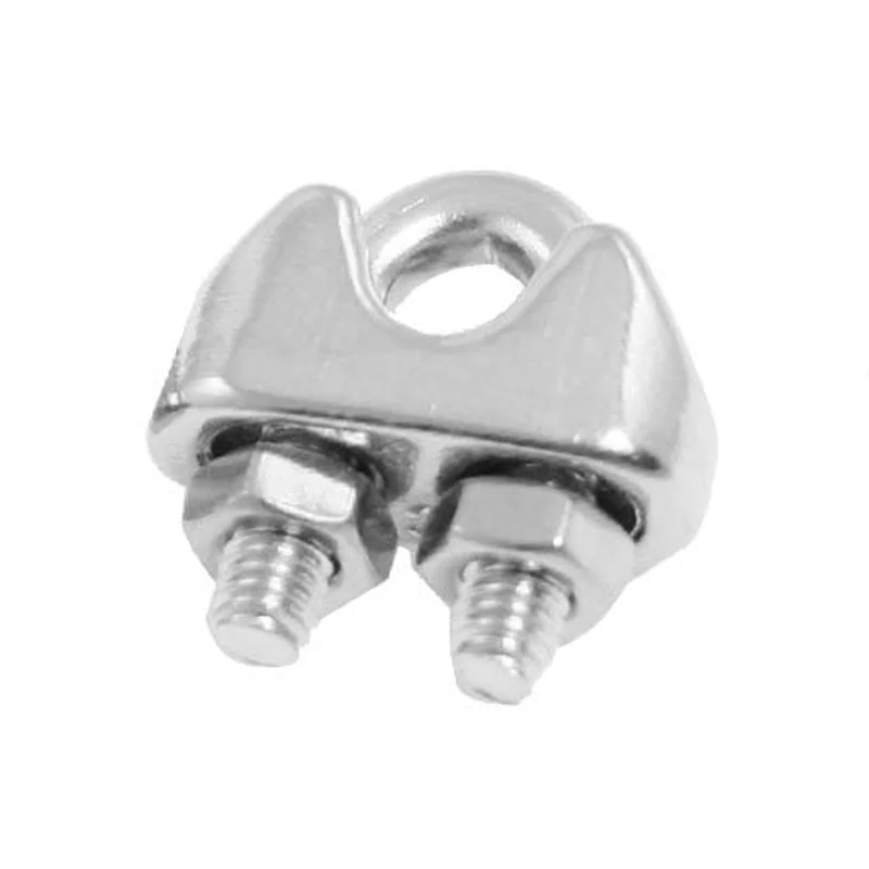 

AB46-20 Pcs 304 Stainless Steel Saddle Clamp Cable Clip For 3/25 Inch 3Mm Wire Rope