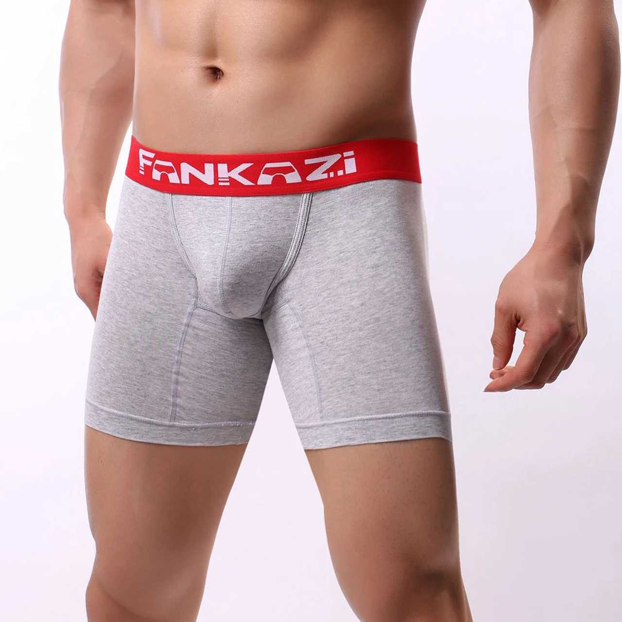 Men Long Leg Boxer Cotton Shorts Men Underwear Mid Waist Underpants Long Boxer Shorts Calzoncillos Hombre Boxer Marca