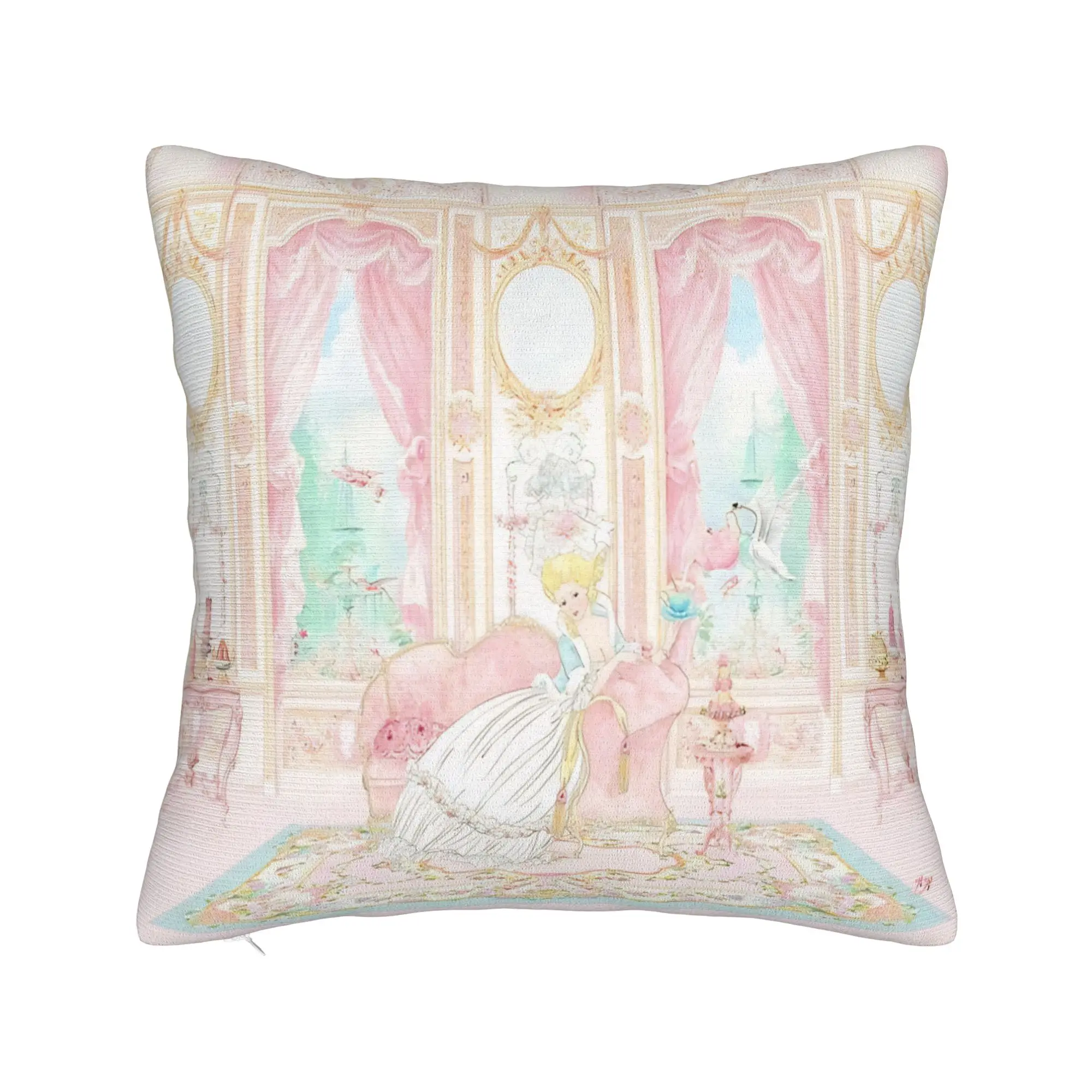 Marie Antoinette Afternoon Tea In French Paris Pillow Case  Soft Pillow Cover Funny Cushion Cover For Sofa Bedroom Home Decor