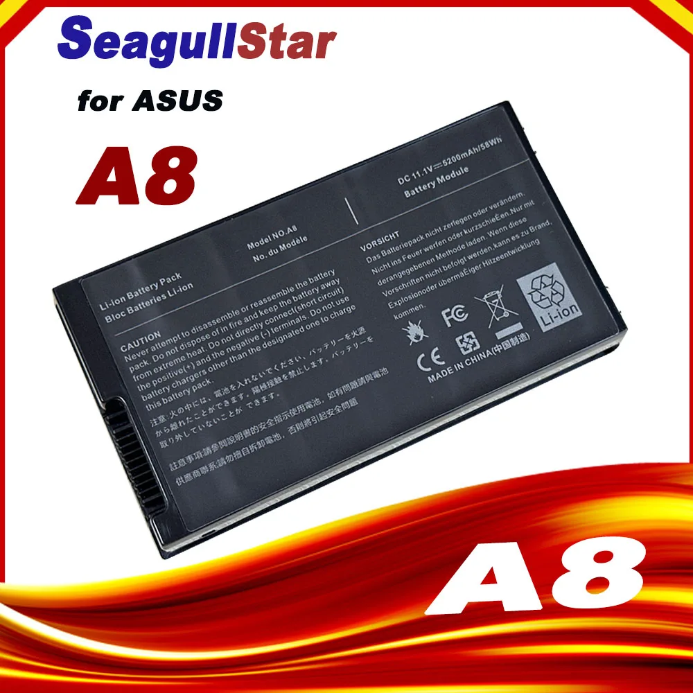 

6 cells Battery for ASUS A32-A8 A8Z F8 F8S A8A F8Sa Z99J A8E A8F A8Fm F8V A8H A8H X80 X80H A8Jv X80L A8M X80N