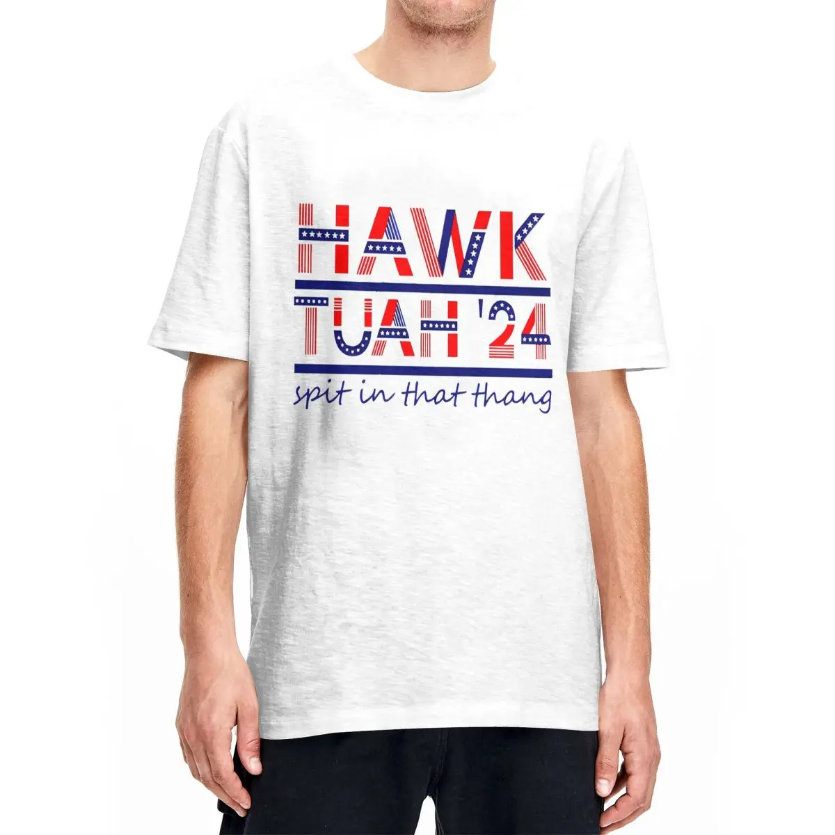 Men Women's Retro Hawk Tuah 24 Spit On That Thang T Shirts Cotton Tops Casual Short Sleeve Crew Neck Tee Shirt Summer T-Shirts