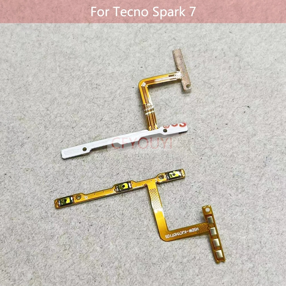 1~5 pcs For Tecno Spark 7 Spark7 Power ON OFF Switch And Volume Side Button Flex Cable