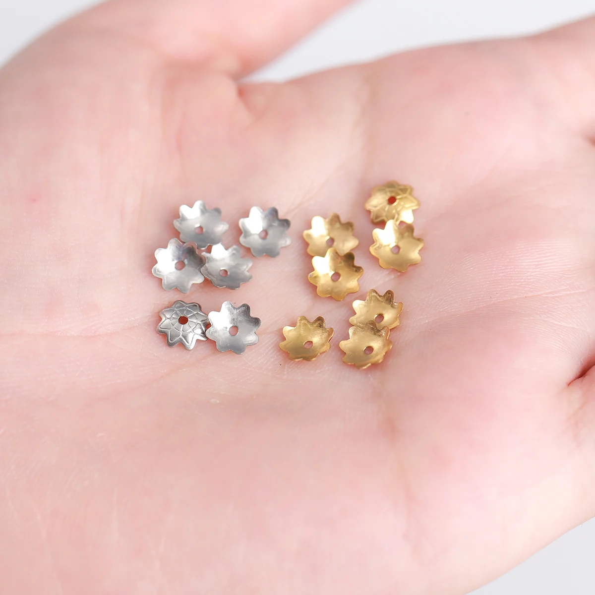 20 Pcs/lot Flower Torus Shape Stainless Steel Bead End Caps Spacer Beads For Jewelry Making Charms Necklace Bracelets Accessory