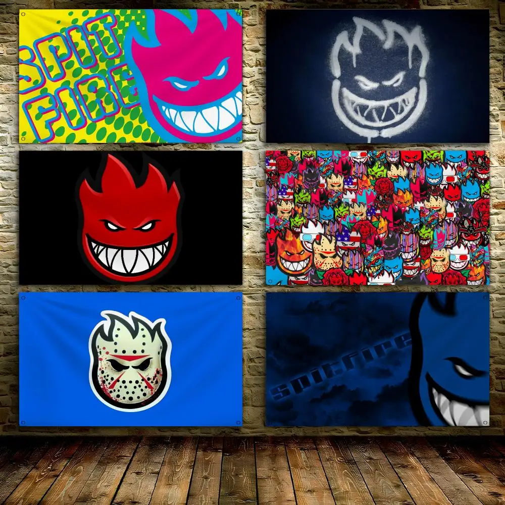 

S-Spitfire Wheels Flags 3x5 Ft custom Banner for Garage Door room decor Wall Out Decoration With Metal buckle