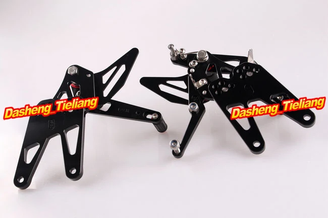 Black Motorcycle Adjustable Rearset Rear Set Foot pegs For Yamaha YZF R6 2003 2004 2005 & R6S 2006 2007 2008 2009 Aluminum Alloy