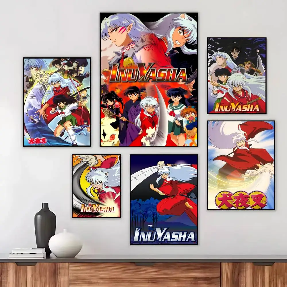 Anime I-Inuyasha Poster Wall Art Printed Decor Sticker Stylish Home Gift for Living Room Bedroom Corridor Cafe