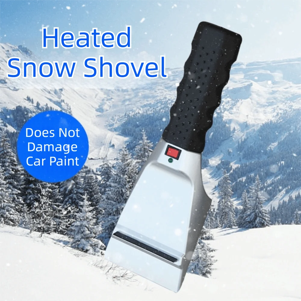 

Rubber Wiper Electric Heated Snow Scraper 12V Anti Skid Handle Windshield Defrost Tool Comfortable Grip Easy To Use