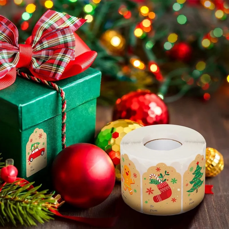 

Merry Christmas Sticker Handwritten Blessings Name Gift Tags Card Diy Party Scrapbook Adhesive