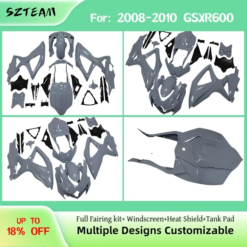 

Комплект обтекателей ABS Nardo Grey для мотоциклов GSXR 600 750 2008-2010 годов выпуска, полный комплект обтекателей для спортбайка GSXR600