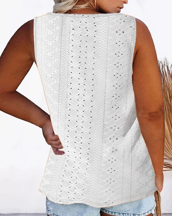 Camiseta sin mangas de cuello redondo para mujer, Jersey de punto Jacquard con temperamento, estilo de viaje, verano 2024