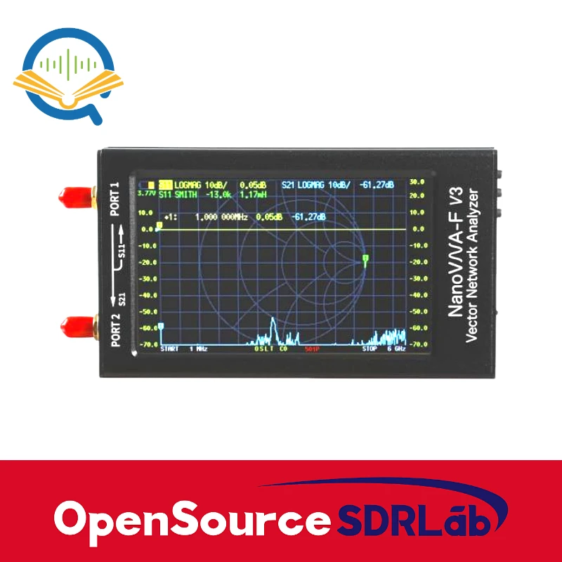 NanoVNA-F V3 1MHz-6GHz Portable Vector Network Analyzer VNA for MF/HF/VHF/UHF/SHF Antenna